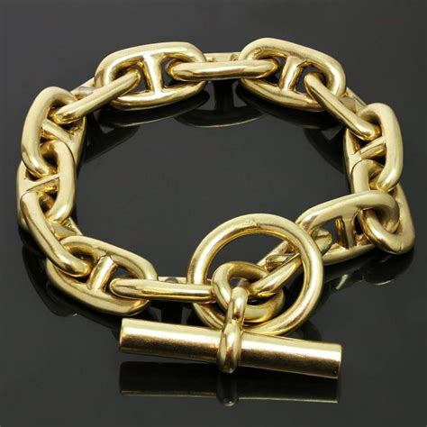 hermes 18k yellow gold chaine d'ancre link chain bracelet|chaine d ancre bracelet.